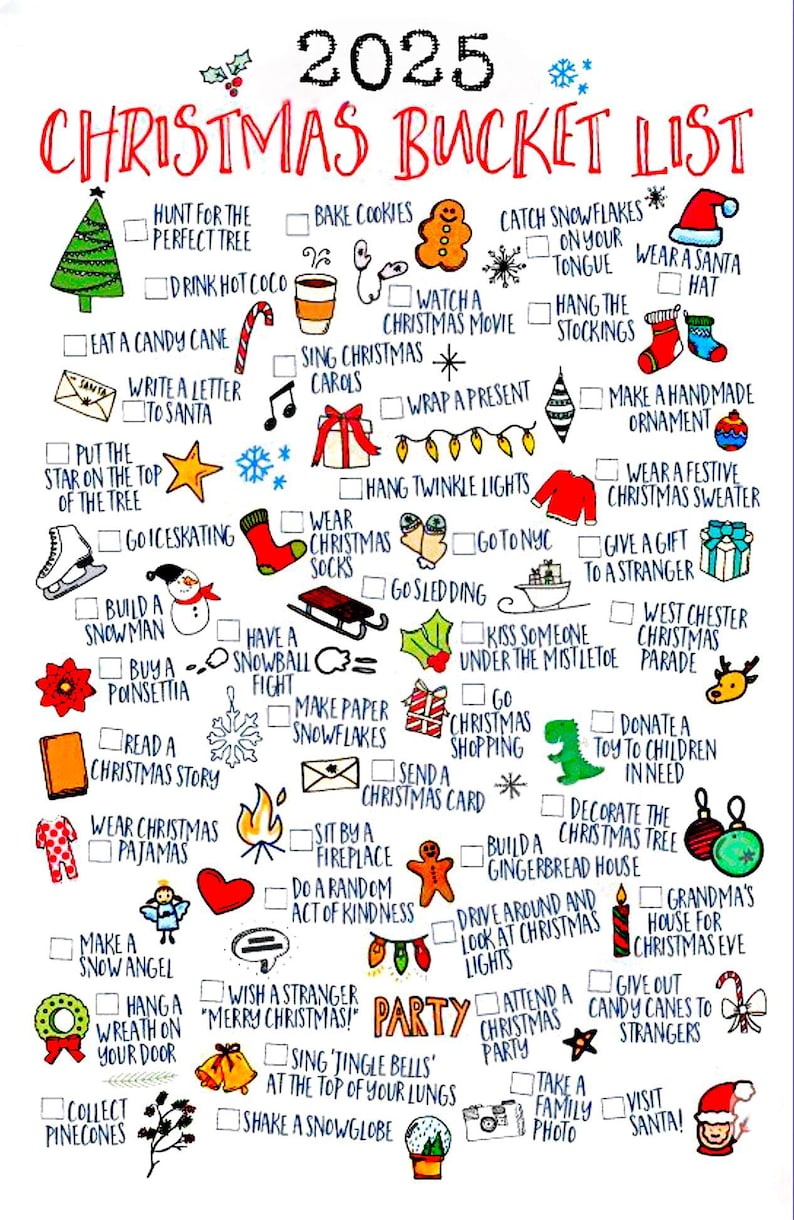 Christmas Bucket List - Etsy