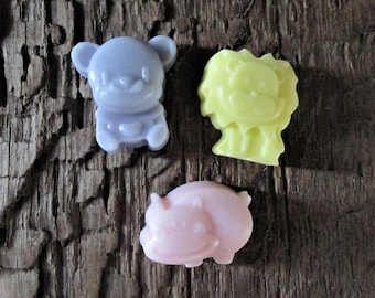 Jungle Animal Soap Favor/Bear, Lion and Hippo/Baby Shower/Birthday/Handmade Soap/Vegan Soap