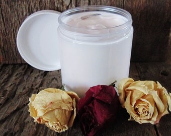 Rose Whipped Body Butter, 8 oz., Moisturizing, Handmade, Gift for Her