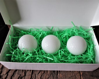 Set of 3 Realistic Golf Ball Soaps in a Gift Box/Father's Day/Birthday/Groomsman Gift/Handmade Soap/Vegan Soap/Gift for Him