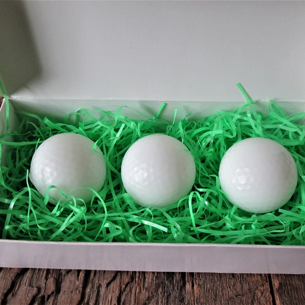 Set of 3 Realistic Golf Ball Soaps in a Gift Box/Father's Day/Birthday/Groomsman Gift/Handmade Soap/Vegan Soap/Gift for Him