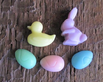 Happy Easter Tiny Soap Favor/Rabbit, Duck and 3 Eggs/Easter Basket/Birthday/Baby Shower/Handmade Soap/Vegan