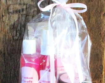 Spa Bath Gift Set For Children, Foaming Bath Salts, Shampoo/Body Wash, Body Spray, Whipped Body Butter, Handmade