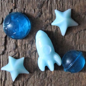 Handmade Space Soap Favors: Rocket, Planets, Stars