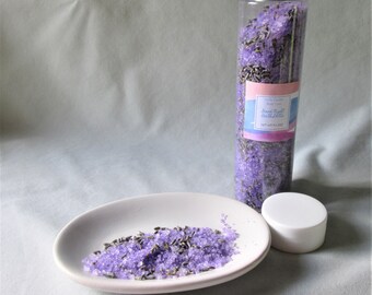 Lavender Bath Salts, 10 oz. Tube, Handmade, Relaxing, Spa Night, Gift for Her