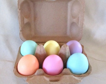 Half Dozen Pastel Goats Milk Soap Eggs in an Egg Carton, Easter Gift, Hostess Gift