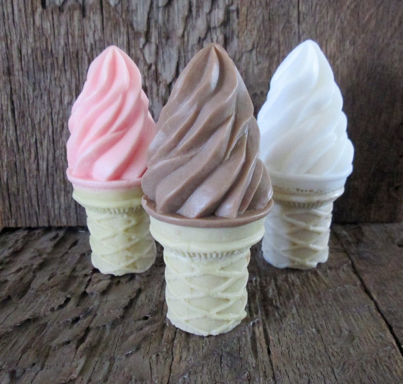 Yummy Soft Serve Ice Cream Cone Soap Favor Gift, Birthday image 1