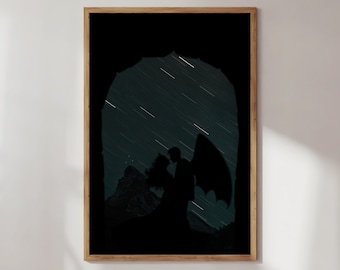 Starfall Print | Feyre and Rhysand | Night Court Prints | Velaris Prints | ACOTAR Prints | Bookish Art | Acotar Merch | DIGITAL DOWNLOAD