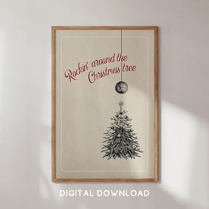Rockin&#39; Around the Christmas Tree Print | Christmas Decor | Holiday Decor | Holiday Art | Christmas Art | DIGITAL DOWNLOAD