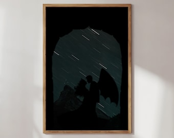 Starfall Print | Feyre and Rhysand | Night Court Prints | Velaris Prints | ACOTAR Prints | Bookish Art | Acotar Merch