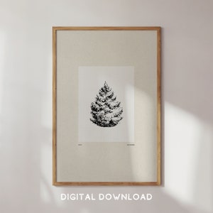Christmas Tree Sketch Print | Christmas Decor | Holiday Decor | Holiday Art | Christmas Art | DIGITAL DOWNLOAD