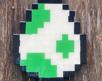 Handgemaakte Yoshi Egg-pixelart: Super Mario World-decor