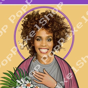 St. Whitney Houston, 8&quot; glass devotional candle jar parody