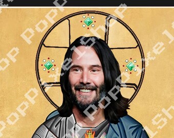 St. Keanu Reeves Prayer Celebrity Devotional Candle 8" parody
