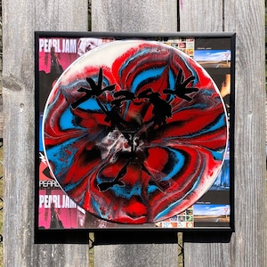 Pearl Jam Vinyl Record Art: &quot;Alive&quot; Acrylic Pour Painting