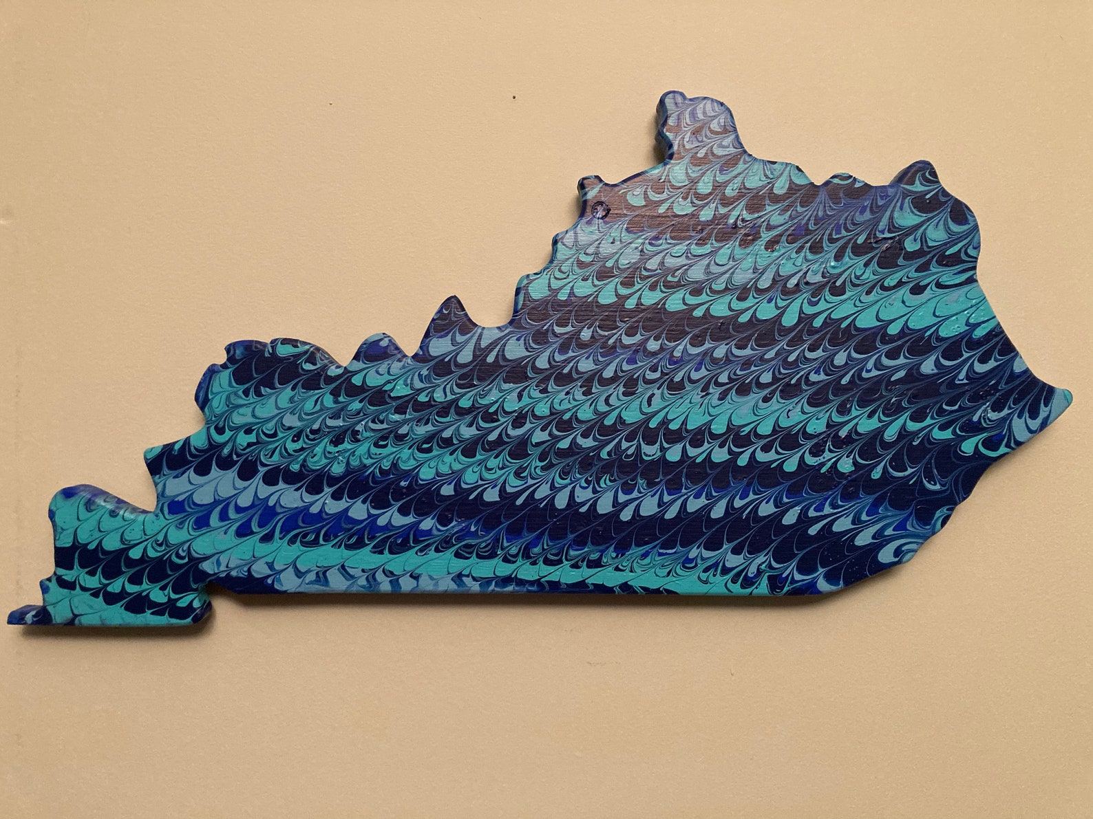 KY Bluegrass State Boundary of Kentucky Acrylic Pour Etsy