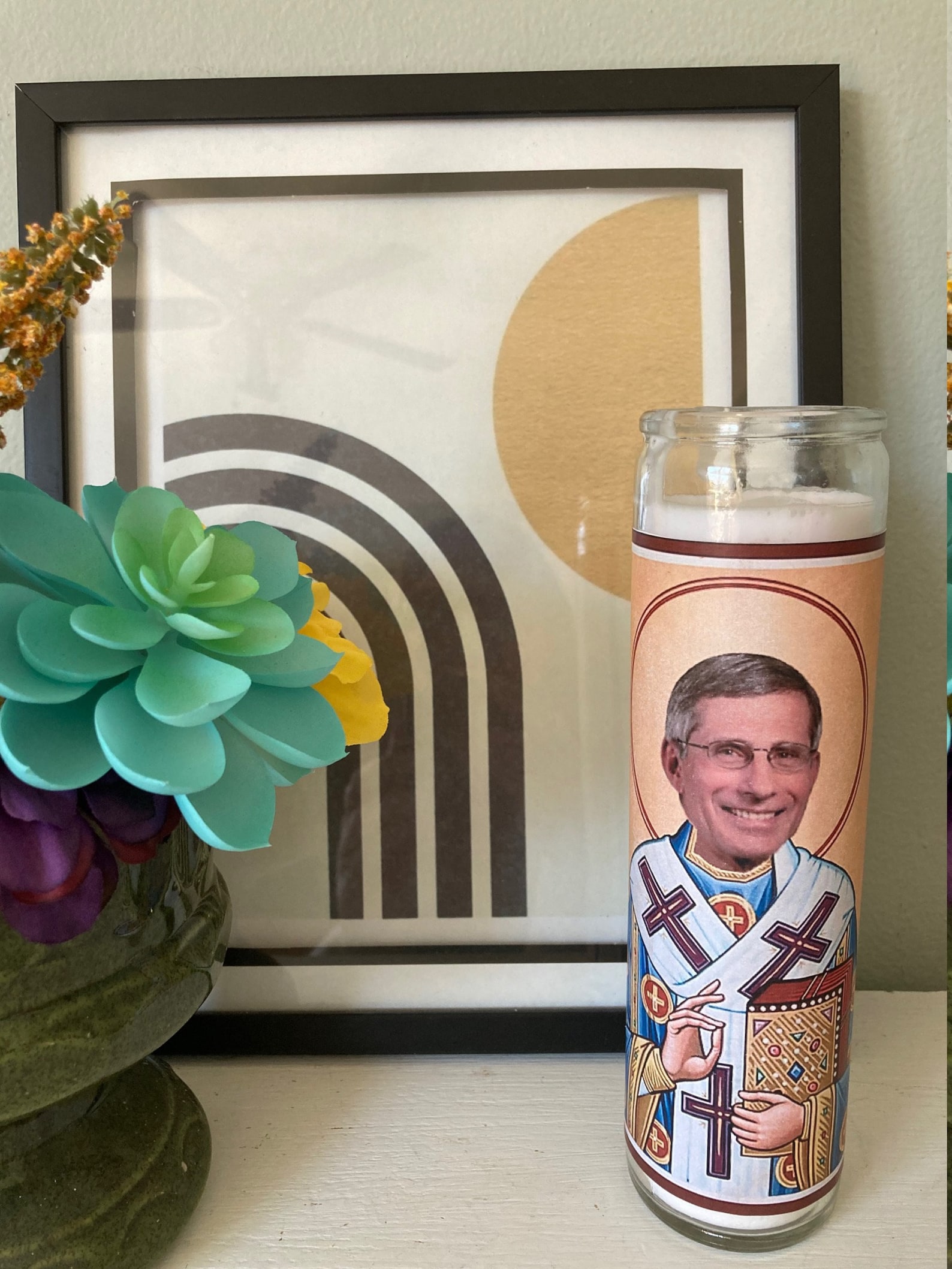 St. Anthony Fauci 8 Glass Devotional Candle Jar Parody Etsy