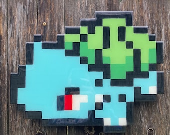 Handgemaakte Bulbasaur-pixelkunst | Nintendo Gameboy-decor