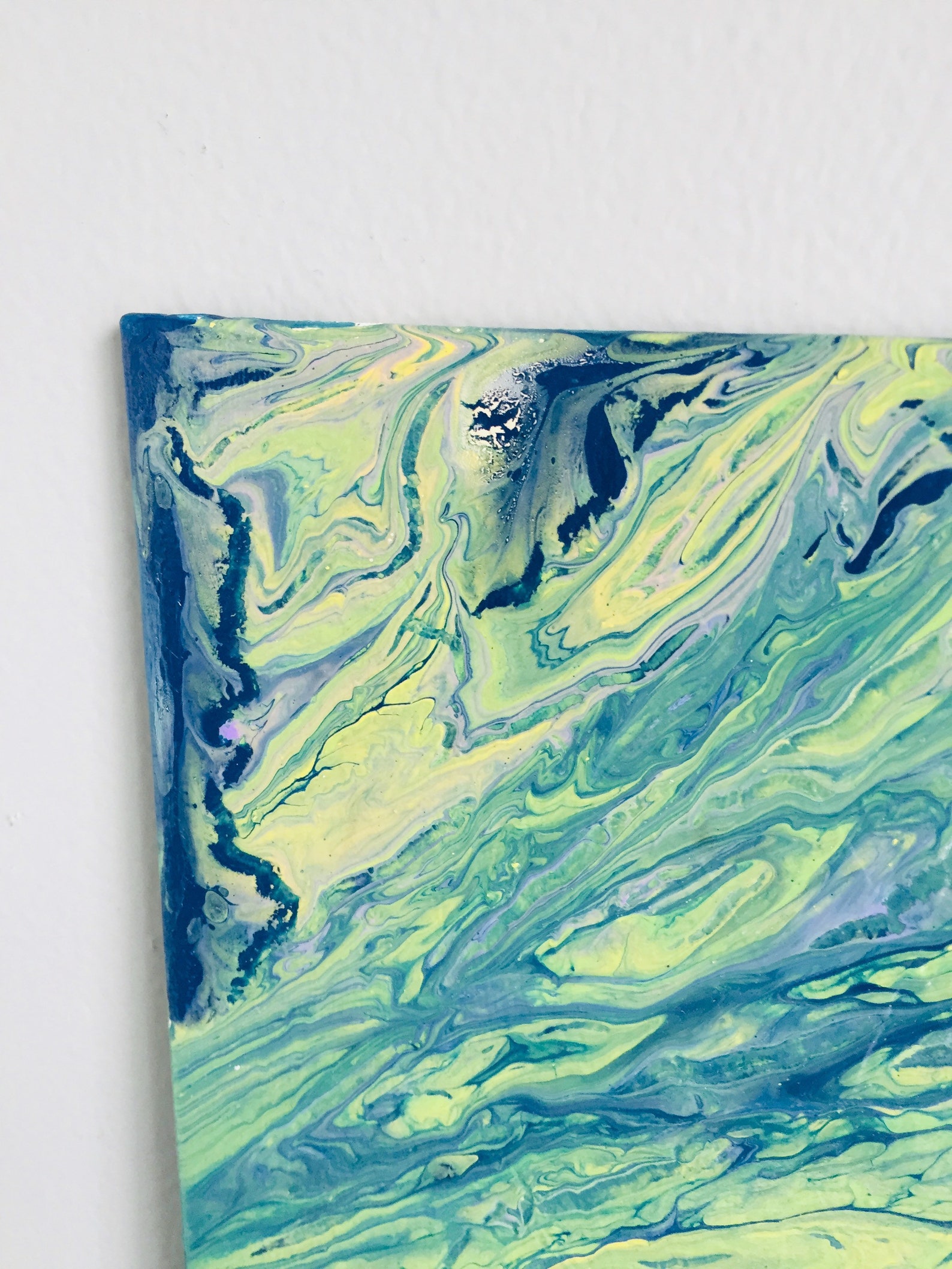 Acrylic Pour Painting That Looks Like a Gemstone Under a Etsy