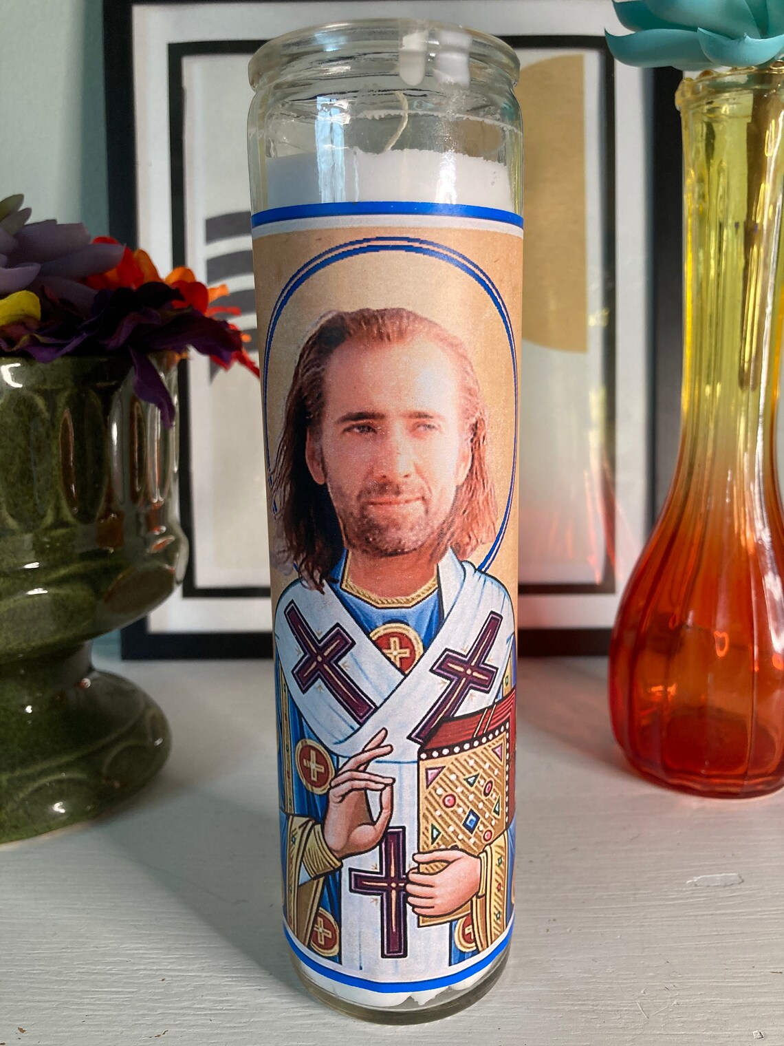 St. Nicolas Cage Prayer Celebrity Devotional Candle 8 Etsy