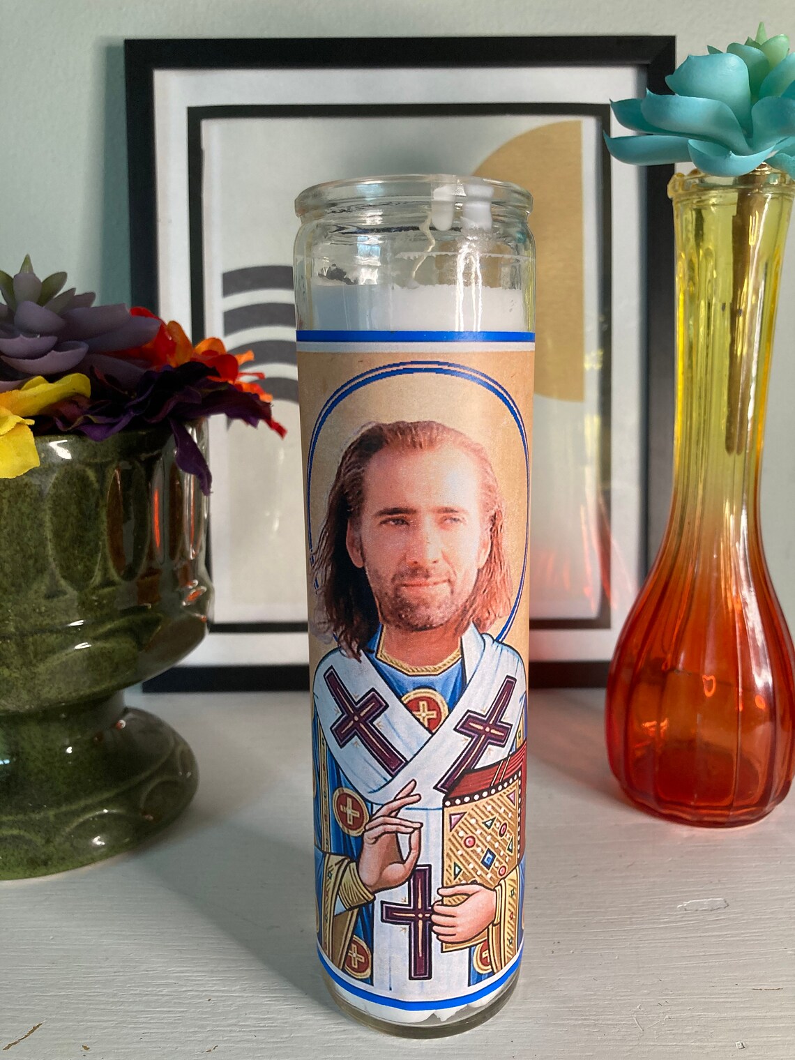 St. Nicolas Cage Prayer Celebrity Devotional Candle 8 Etsy