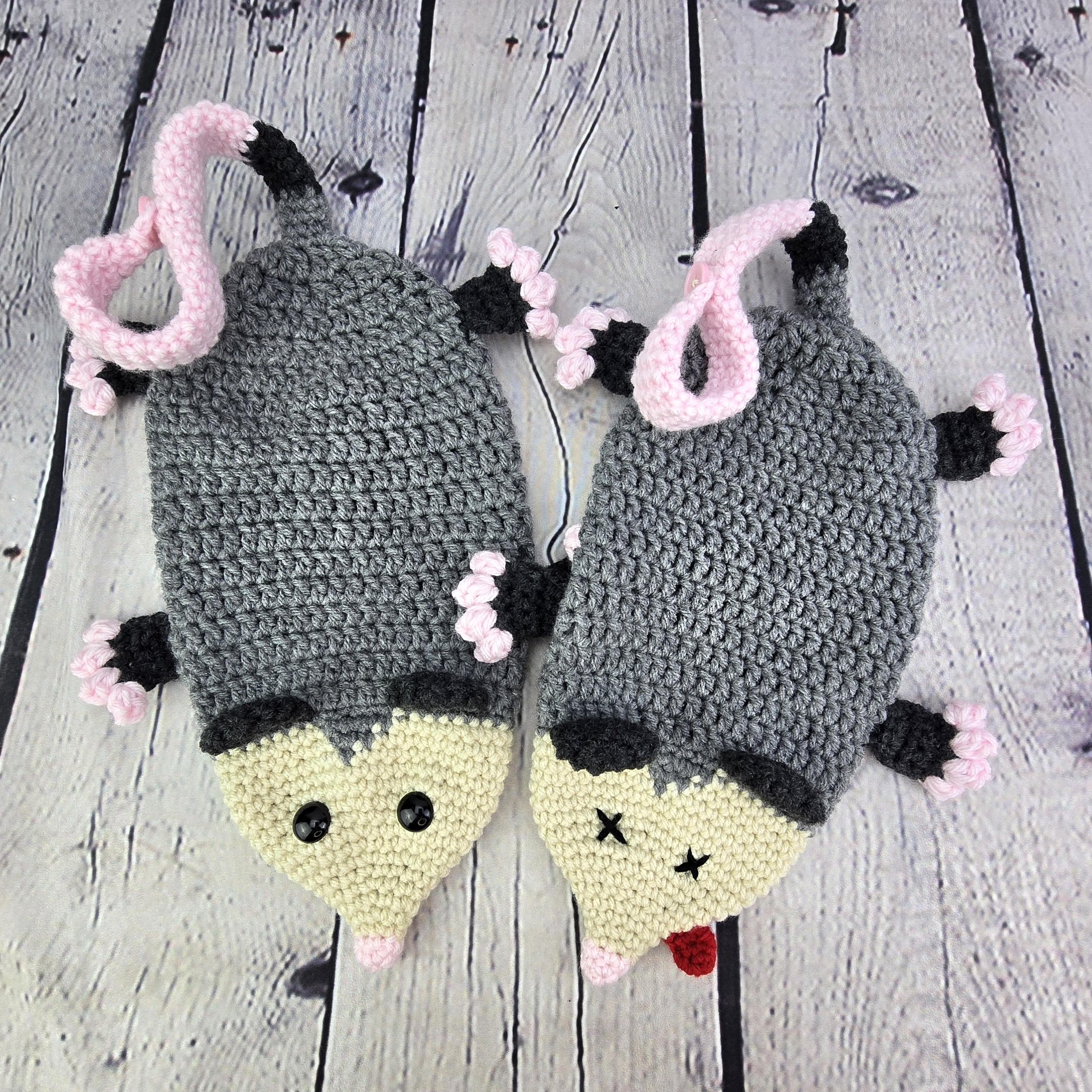 Mini Crochet Possum Grocery Bag Holder, Crochet Possum Birthday