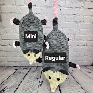 Crochet Possum Grocery Bag Holder, Opossum Bag Saver, Possum Bag Dispenser, Housewarming Gift, Christmas Stocking, Ren Faire Cosplay Pouch image 13