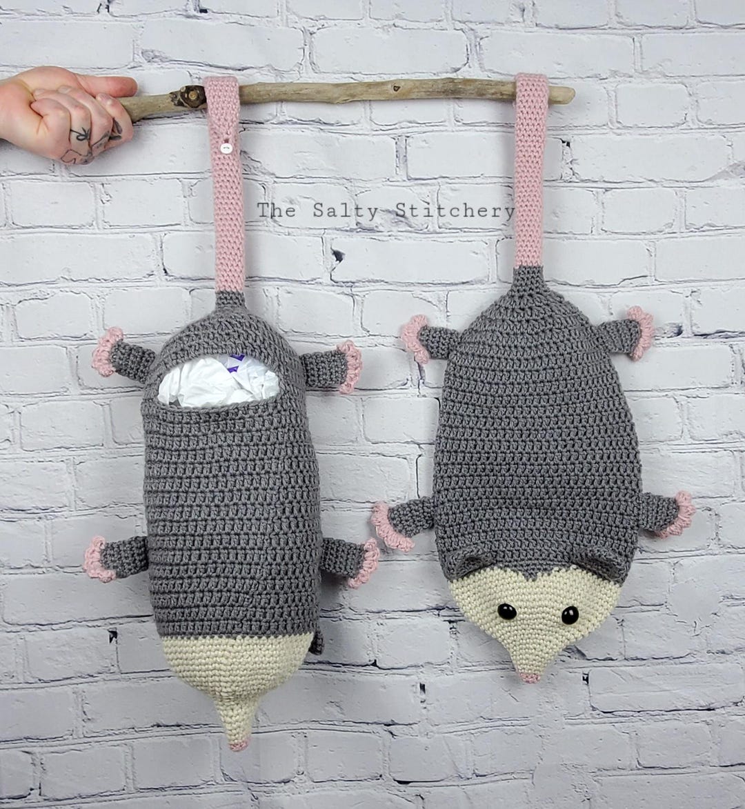 Original Style Crochet Possum Grocery Bag Holder Opossum Bag Saver Possum Home Decor Housewarming Birthday Christmas Gift Cottagecore Etsy