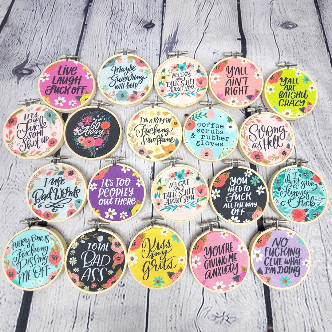 Subversive Embroidery Hoops Swearing Decor Funny Birthday - Etsy