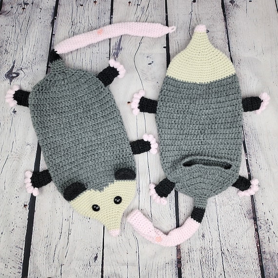 Crochet Possum Grocery Bag Holder, Funny Gift, Crochet Possum Birthday Gift, Opossum Bag Saver, Housewarming Gift, Christmas Stocking, Baby