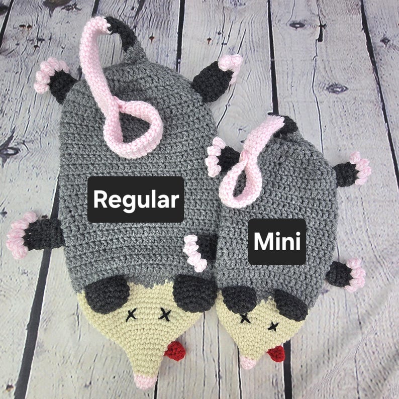 Crochet Possum Grocery Bag Holder, Opossum Bag Saver, Possum Bag Dispenser, Housewarming Gift, Christmas Stocking, Ren Faire Cosplay Pouch image 14