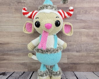 Crochet Krampus, Candy Cane Krampus, Spooky Cute Christmas Gift, Holiday Decor, Creepmas, Cryptid
