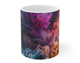 Colorful Trendy Smoke Graphic Coffee Tea Hot Chocolate Ceramic Mug 11oz