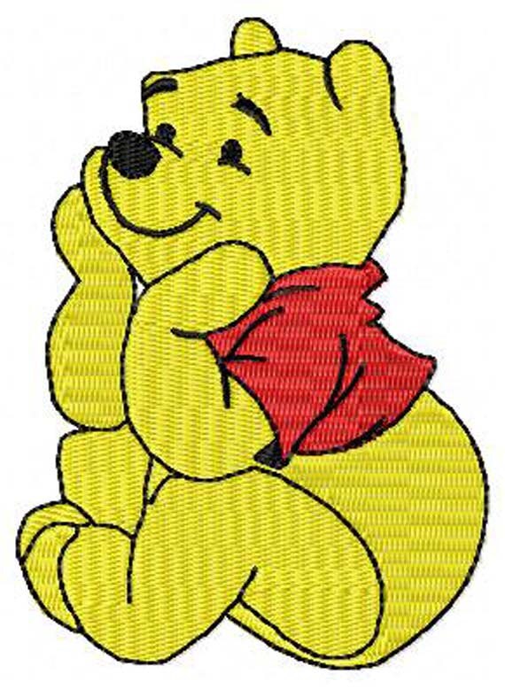 Winnie the Pooh Sitting Machine Embroidery Design Instant