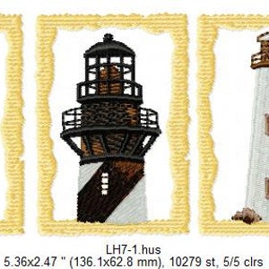 Lighthouses Machine Embroidery Design 4 designs- Instant Digital Download Embroidery File