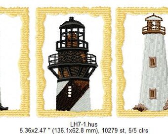Lighthouses Machine Embroidery Design 4 designs- Instant Digital Download Embroidery File
