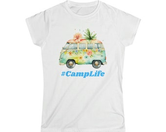 Women's Softstyle Tee #Camp Life Graphic 3 Colors 5 Sizes