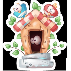 Cute Animals Cricut Silhouette Brother Die Cut PNG AI EPS Vektor Single und Full Sheet Stickers