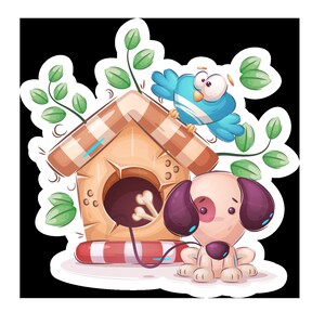 Cute Animals Cricut Silhouette Brother Die Cut PNG AI EPS Vektor Single und Full Sheet Stickers