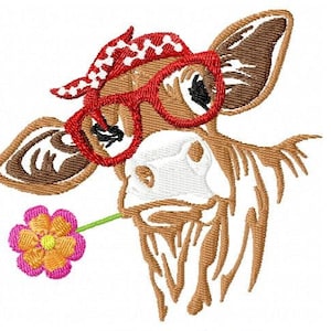 Funny Cow - Machine Embroidery Design - Digital Download Embroidery File