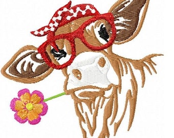 Funny Cow - Machine Embroidery Design - Digital Download Embroidery File