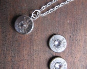 357 Bullet Jewelry Set with Earrings and Necklace with Swarovski Crystal Accents - Small Thin Cut - April Birthstone
