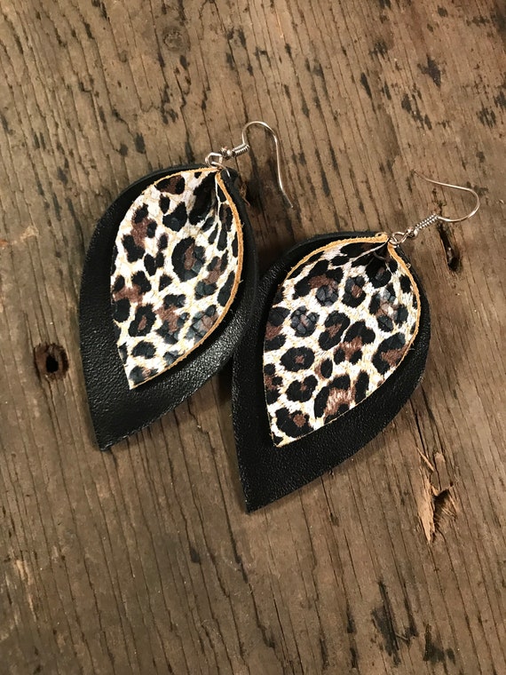 leopard print earring