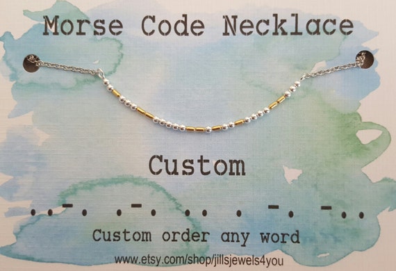 Custom Morse Code Necklace Personalized Name Morse Code | Etsy