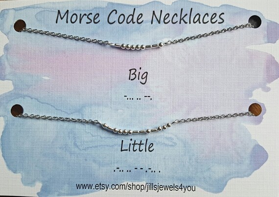 Sorority Sister Necklace Morse Code Necklace Big Little | Etsy