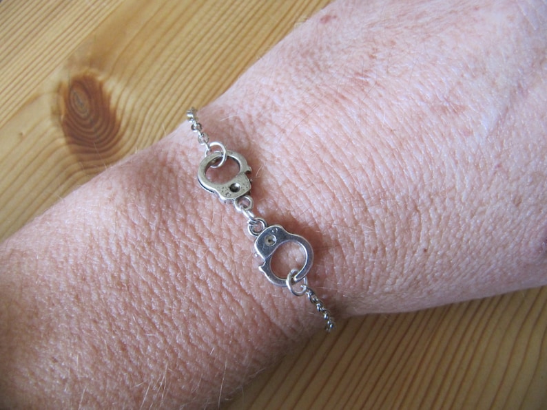 3 Friendship Bracelets Best Friend gift Charm Bracelet Best Friend Triple Partners in Crime Bracelet with handcuff charms BFF gift