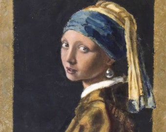Parel kopie, vermeer meisje met de parel kopie, na vermeer portret, hoofdkopie, adorndc