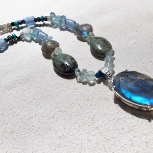 Santore Jewelry Long Labradorite Pentagon Necklace