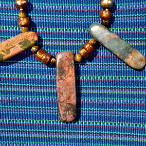 Agate necklace, jasper beaded necklace, jasper and coral necklace, christmas for woman, boho chic. earthy jewelry