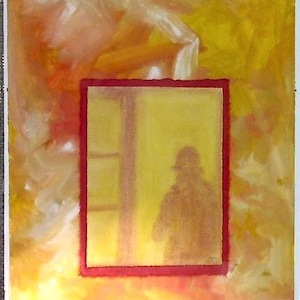 gouache painting, original woman gouache painting, Gouache silhouette art, Original gouache portrait, housewarming